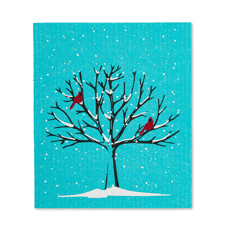 Cardinal et lavette pour arbre