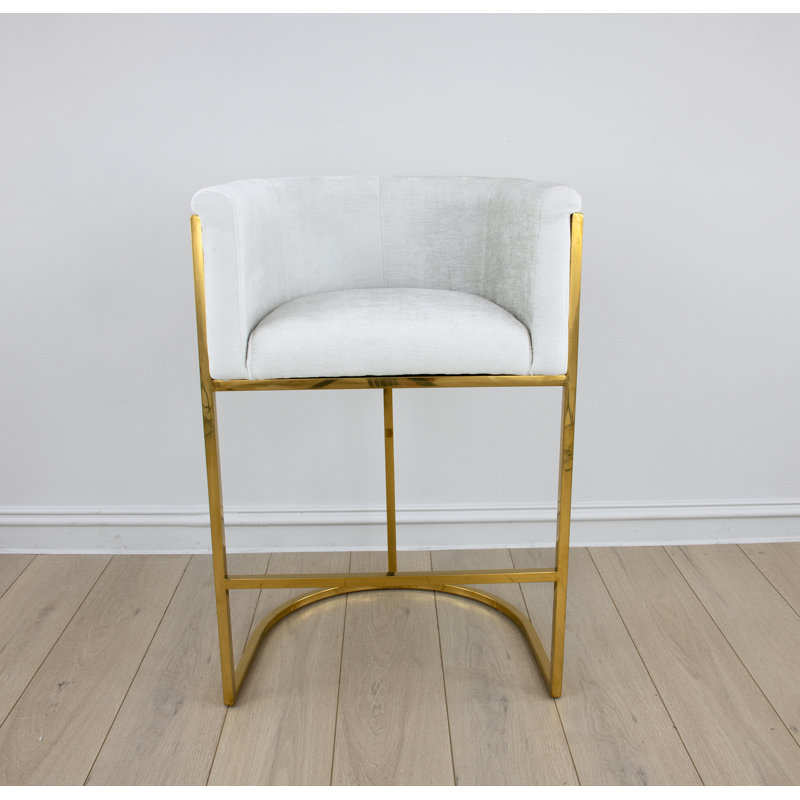 Lucca Upholstered Stool with Metal Frame