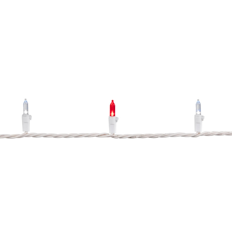 100-Count LED Mini Christmas Lights 33ft Wire, Red/Pure White/White