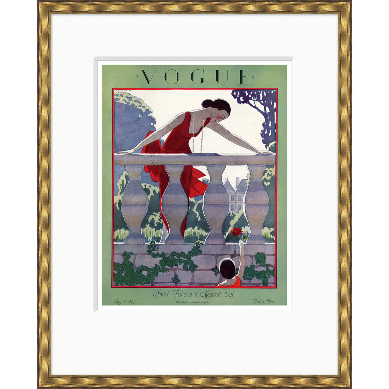 Vogue Cover, Smart Fashions, Andre E. Marty, May 15, 1924 Print by Andre E. Marty, Gold