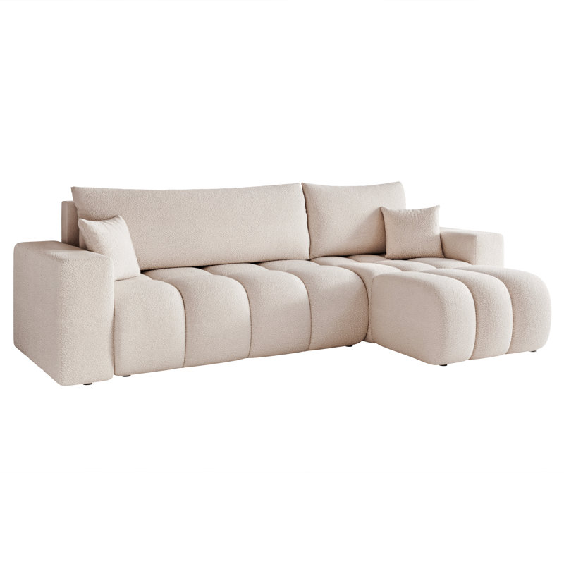 3 Seater Sofa Bed, Beige, Right Hand Facing