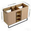 Meuble de salle de bain autoportant de 48 po (47-1/16 po), 2 portes à fermeture douce et 3 étagères de rangement ouvertes, emballage démonté (meuble-lavabo seulement, sans lavabo)