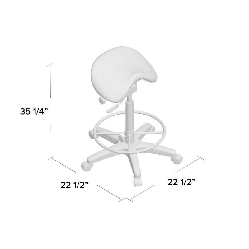 Bouley Adjustable Height Lab Stool with Footring Wheels