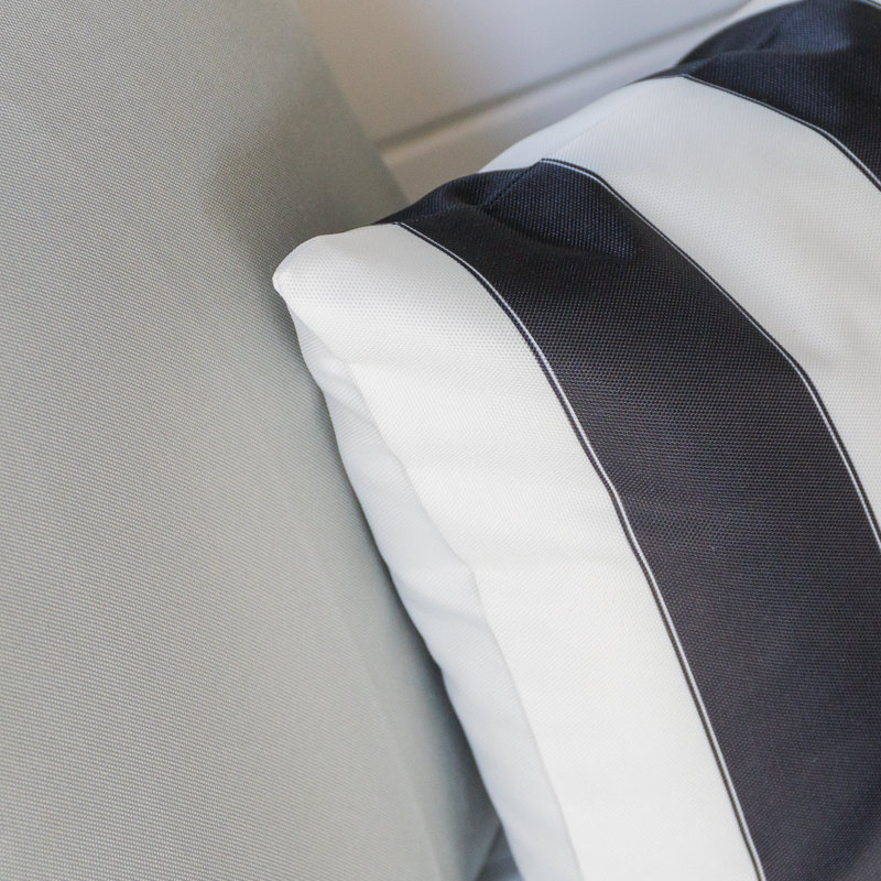 Josephine Striped Outdoor Reversible Throw Pillow, Black
