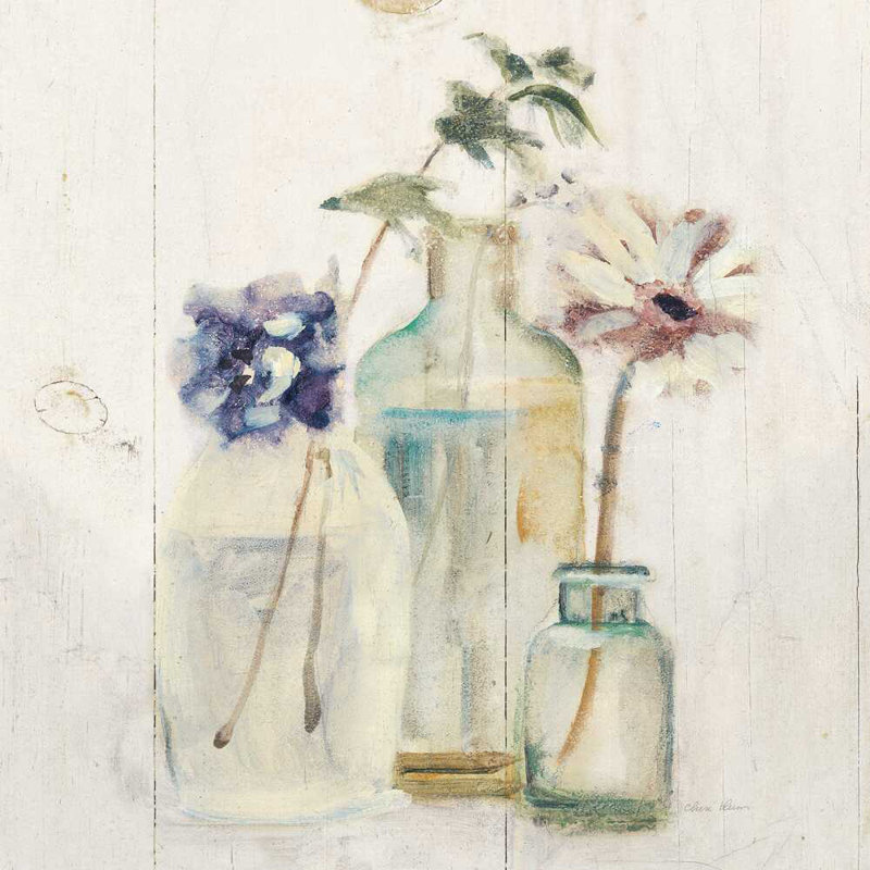 " Blossoms On Birch III " by Cheri Blum Painting Print, 12" H x 12" W