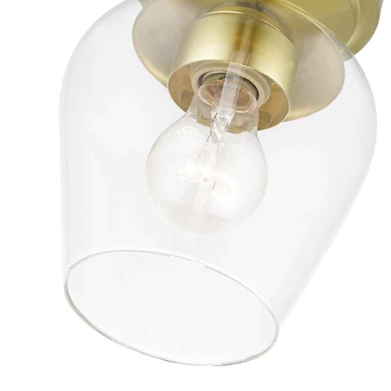 Darena Ora 1-Light 5.75" Flush Mount, Satin Brass
