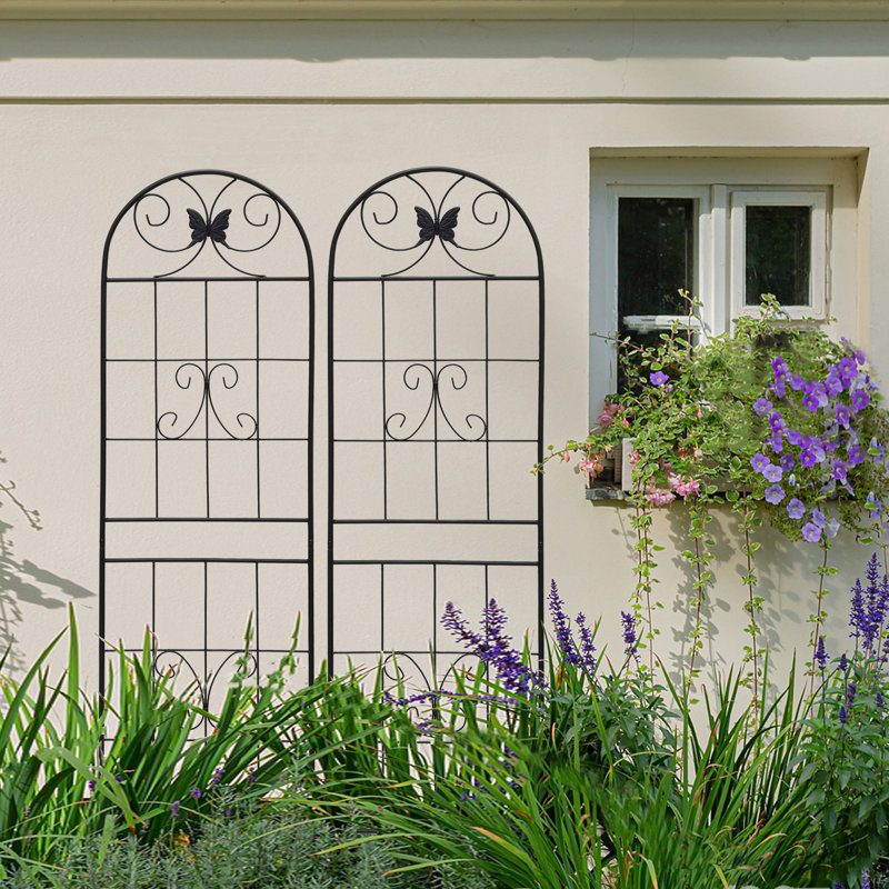 Paquet de 4 treillis de jardin en métal 71 po x 19,7 po antirouille pour plantes grimpantes