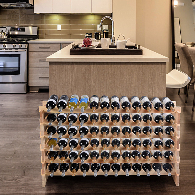 Solid Wood Piers Wine Bottle Rack Yellow