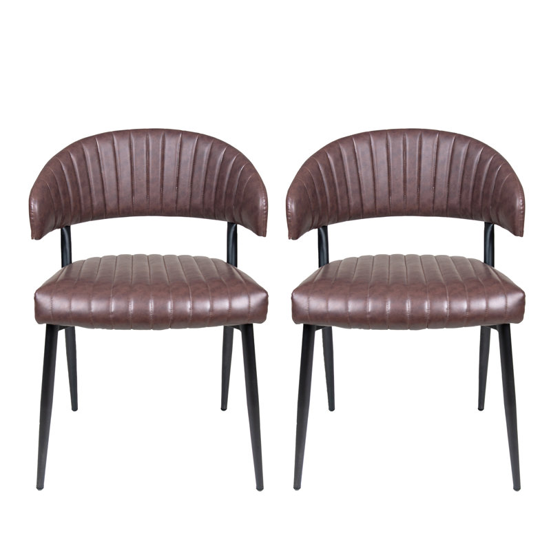 Chaises de salle à manger recouvertes de similicuir recourbées à dossier courbé, sans les tables