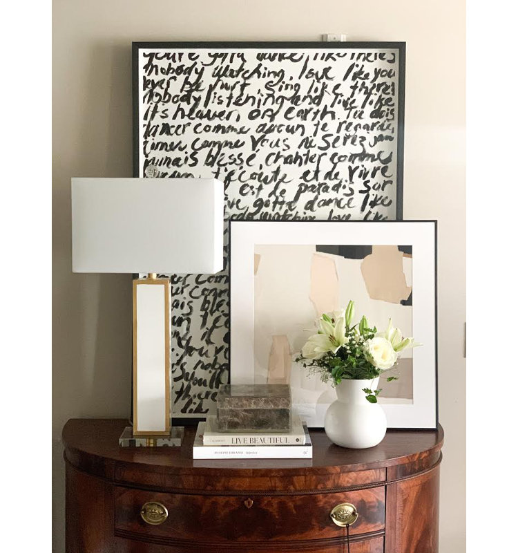 Blair Table Lamp, White/Gold
