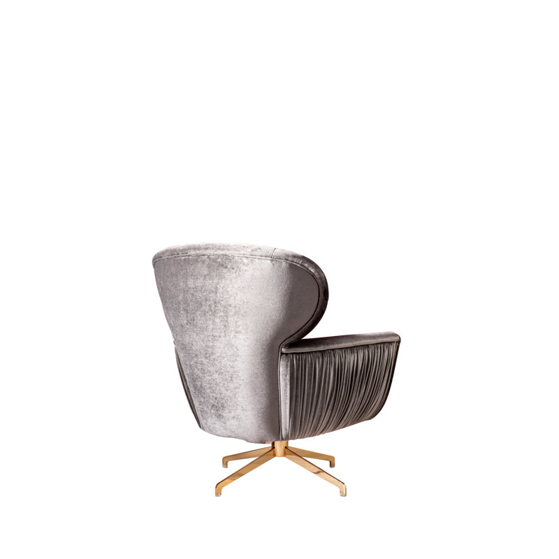 Fauteuil Florya, Velours noir