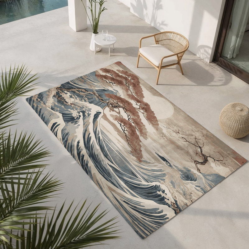 Tapis intérieur et extérieur Petal Dew, Rectangle 1 pi 6 po x 2 pi 6 po