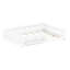 Lit plateforme double en bois pleine grandeur avec garde-corps et tablettes de rangement, base de lit en bois durable, blanc-1691452876-1691452877