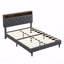 Très grand lit plateforme tapissier très grand capitonné, USB, poches-414678225-414678227