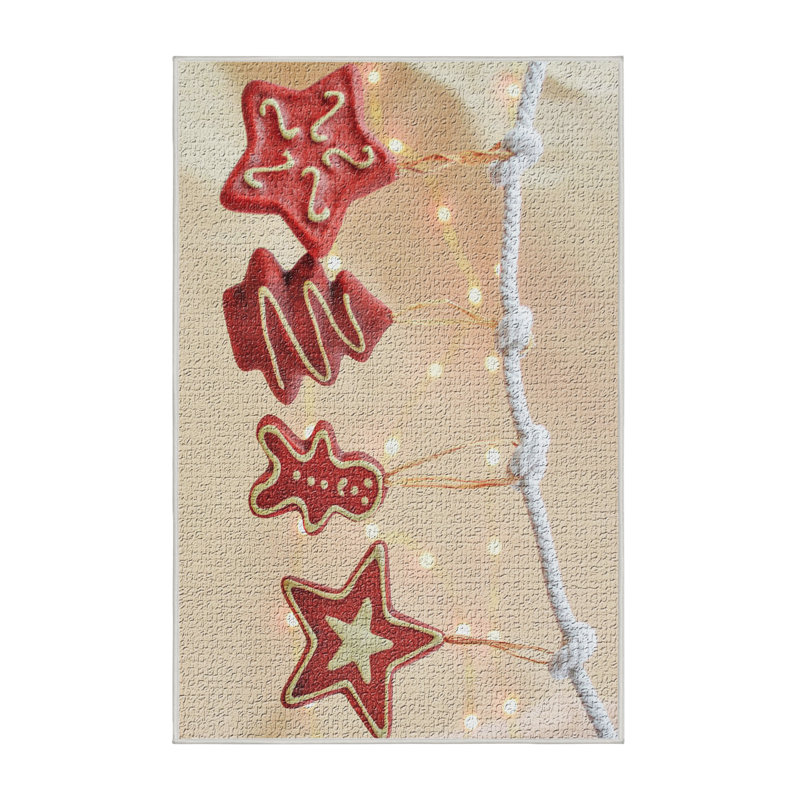 Tapis beige Christmas, Rectangle 4 pi x 6 pi