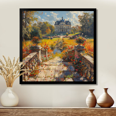«Red Green Summer Summer Baroque Chateau In France - Chateaus», reproduction d'art mural
