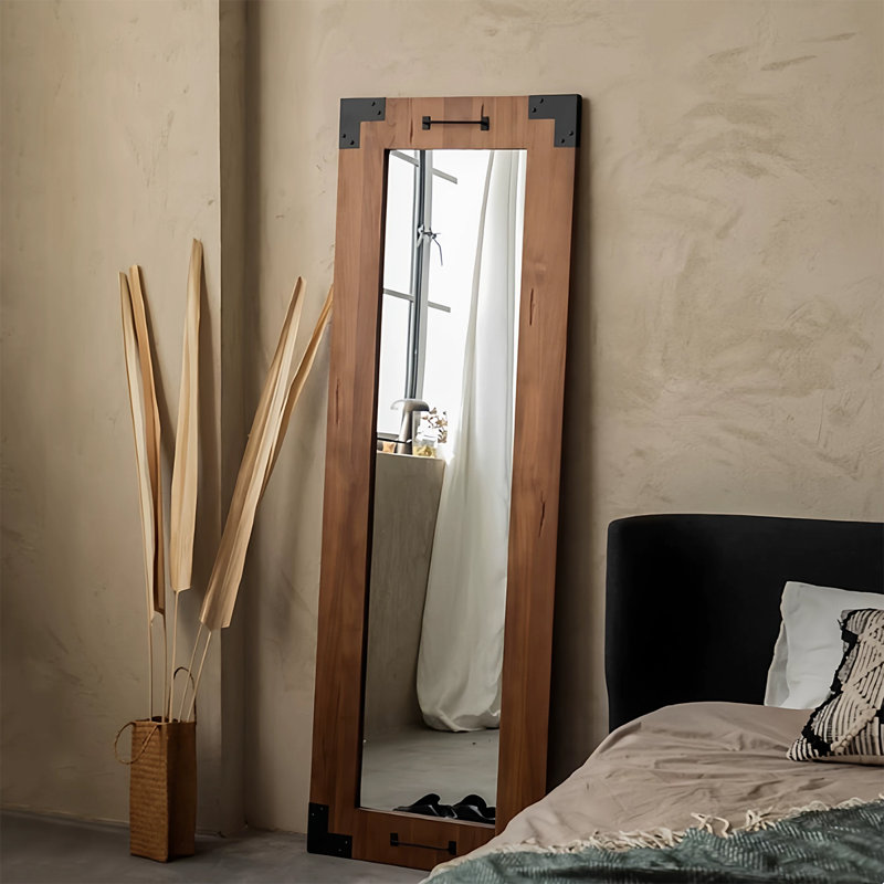 Miroirs pleine longueur rectangulaires en bois massif et manufacturé