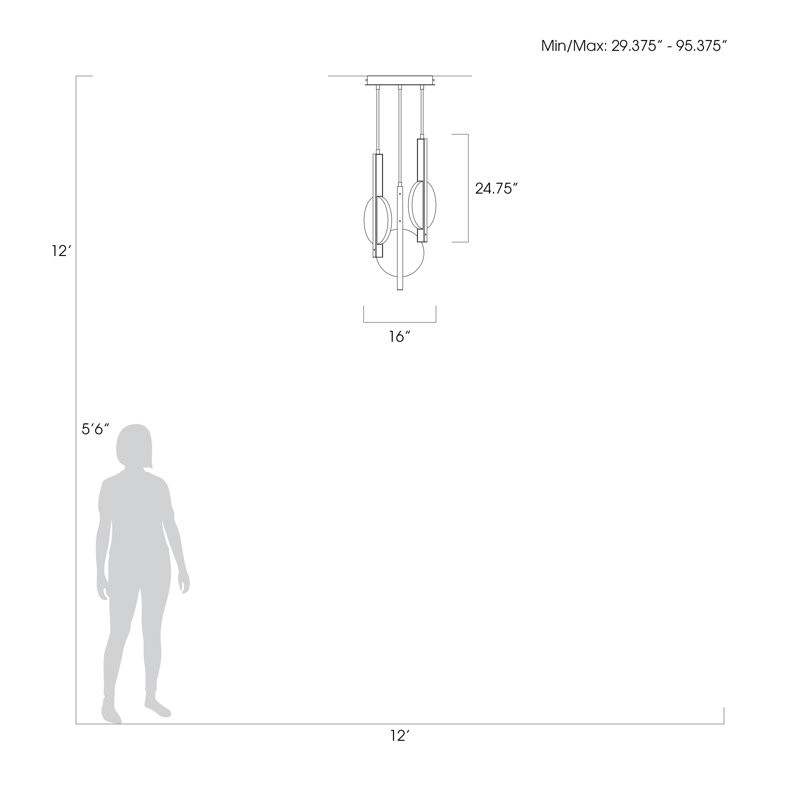 Selene 6 - Light LED Pendant, Gold