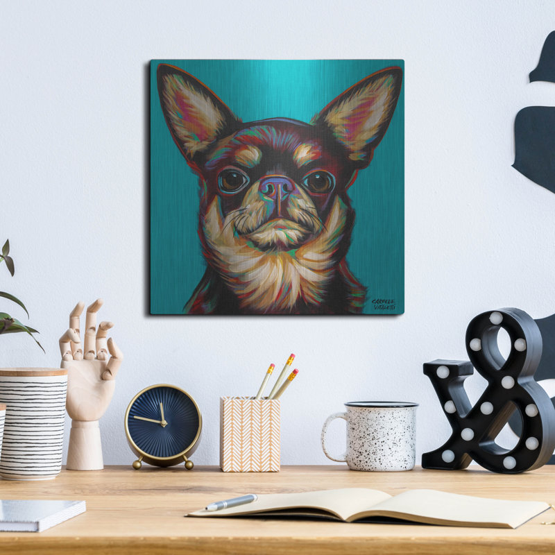 "Chihuahua bleu foncé" par Carolee Vitaletti, H 12 po x l 12 po