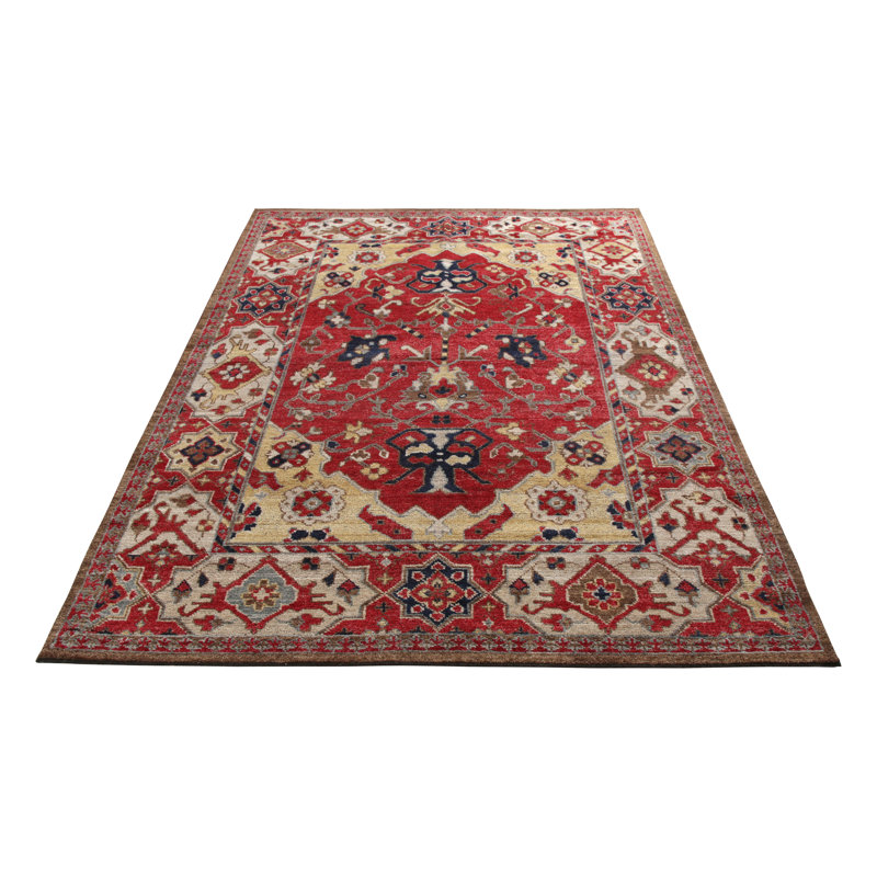 Rug & Kilim’S Transitional Rug In Red And Beige-Brown Floral Pattern, Runner 3' x 10'