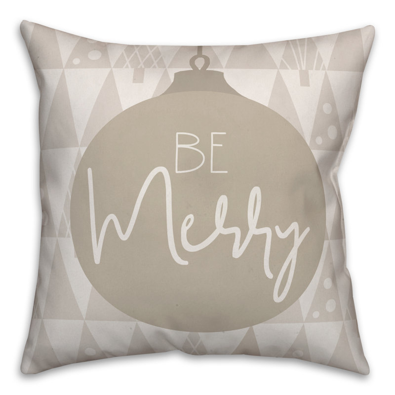  Housse de coussin Be Merry, 18 po x 18 po, Polyester/ Bourre en polyester