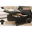 Grand rangement carré Ambridge de style Mid-Century avec rivets, rangement moderne en similicuir noir, détails-121107878