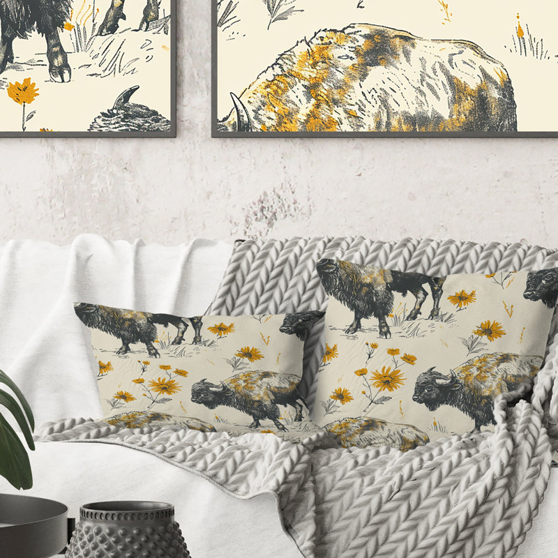 Coussin ivoire crème Buffalo Flower Meadow - Glam