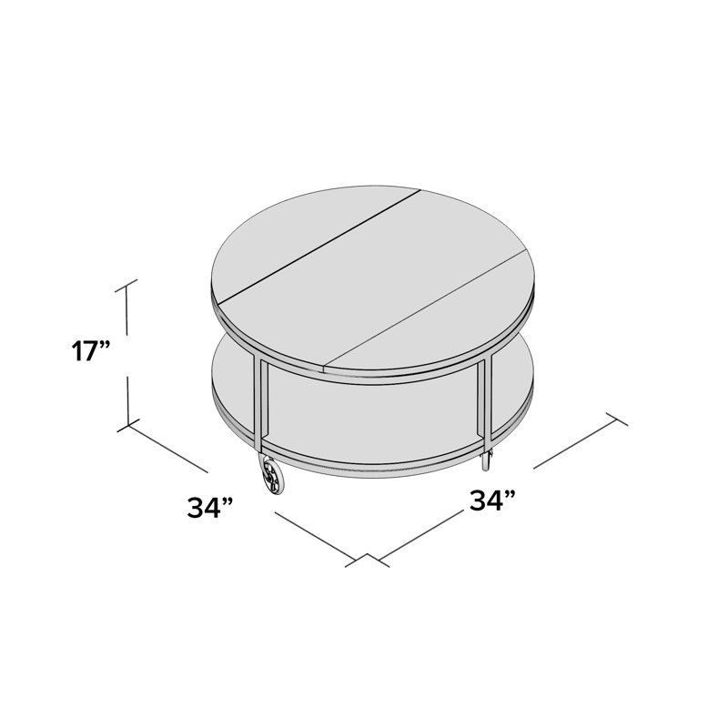 Table basse à roulettes avec rangement Creola