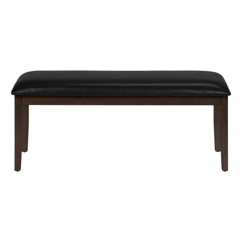 Banc, rectangulaire 48 po, salle à manger, couloir, entrée, revêtement, bois, bois massif brun, aspect cuir noir, transitionnel