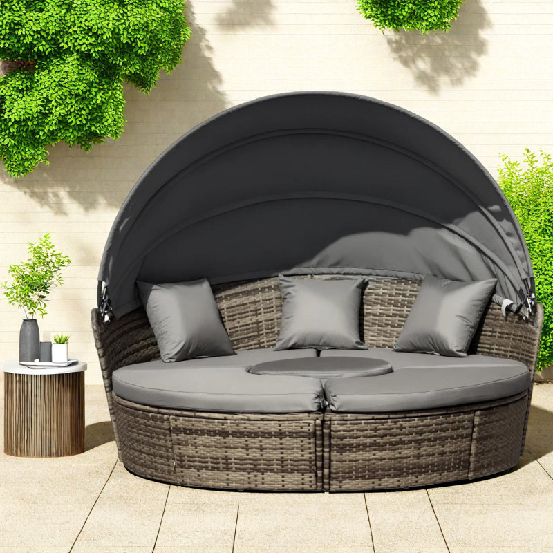Convertible Modern Patio Sofas, Steel Rattan Design For Outdoor