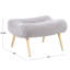 Chaise contemporaine Jacina Cloud en bois naturel et sherpa gris avec repose-pieds-67046549