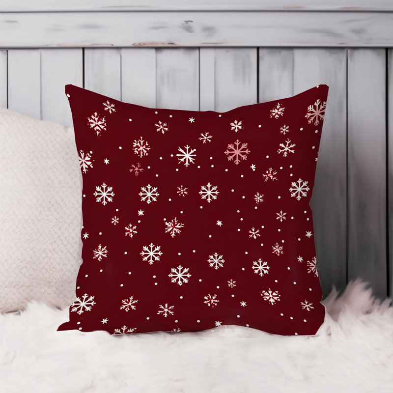 Snowflakes Marooon Snow Flake Modern, 16"H x 16"W