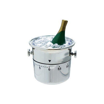 Plastic Champagne On Ice Shaped 1 Hour Twist Timer, Silver Color And Black