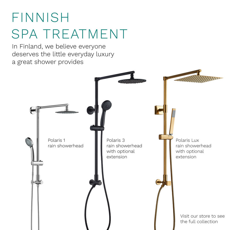 Brushed Nickel Adjustable Height Rain Shower System with Handheld Spray