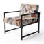 Chaise d'appoint rembourrée White Botanical Collage-1384103611