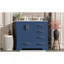 Meuble-lavabo traditionnel 36 po avec lavabo en céramique, armoire de salle de bain bleue avec deux portes à fermeture douce et quatre tiroirs-1244743539