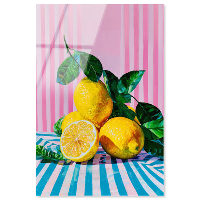 Lemon Grove Lines Acrylic Print Summer Art Prints by Art Remedy