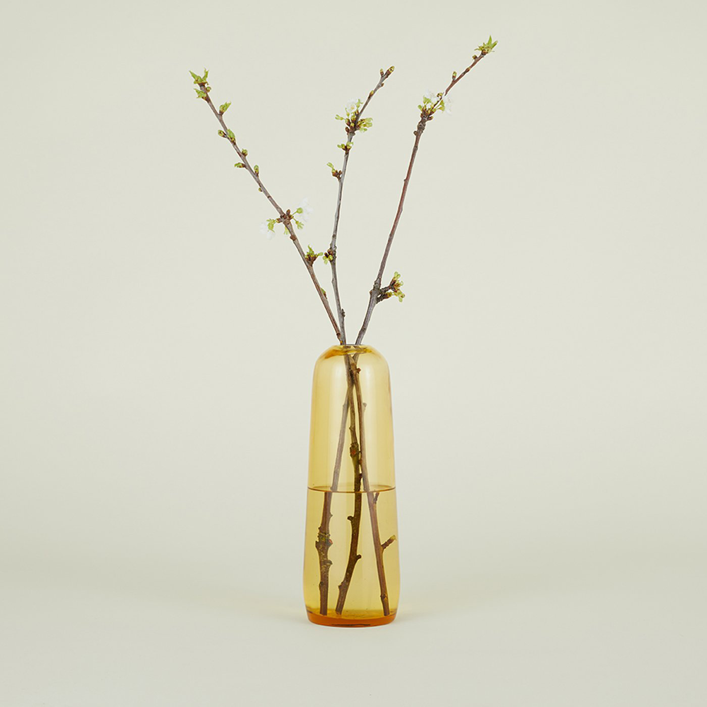 Aurora Handmade Glass Table Vase, 11.5" H x 4" W x 4" D, Amber