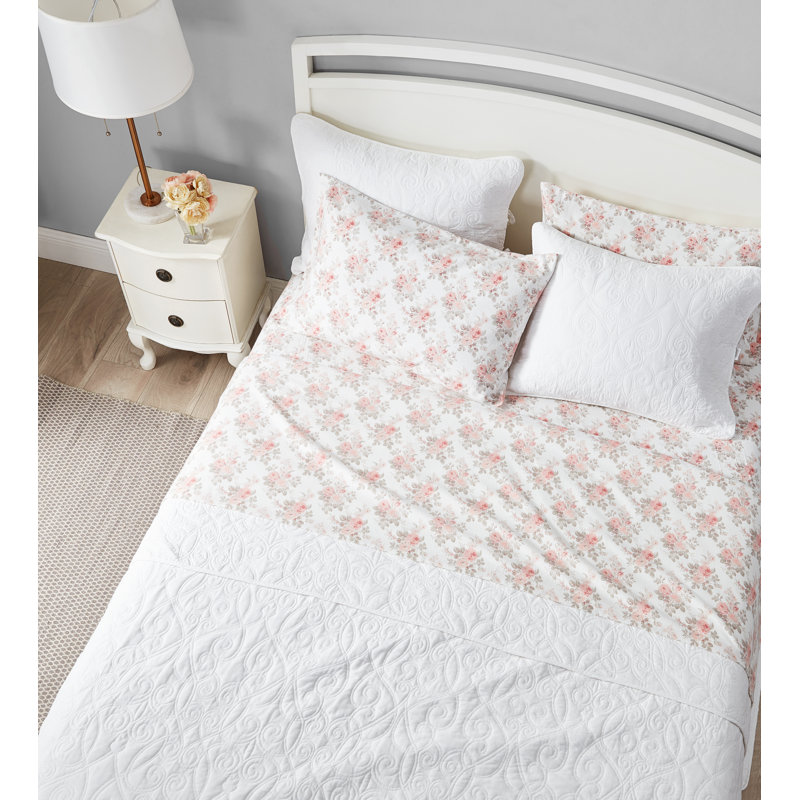 Brushed Cotton Flannel Sheet Set, Queen Sheet Set with 2 Pillowcases, Lisalee Pink