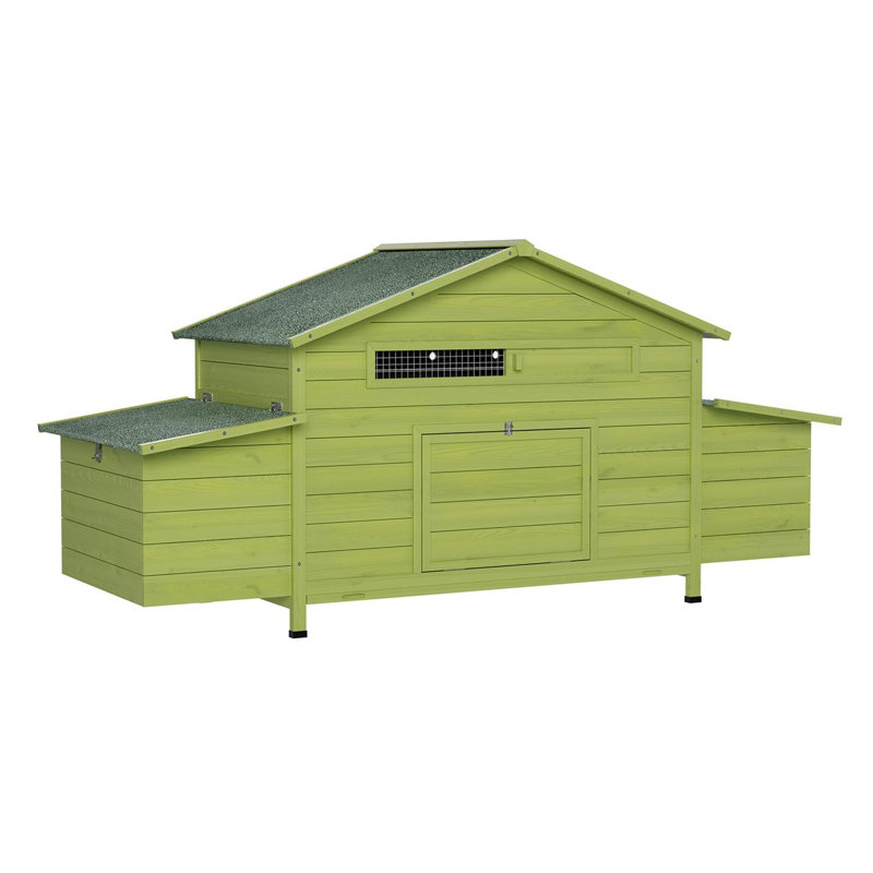 Grand poulailler en bois 11,12 pi² avec 2 portes en libre parcours, 2 nichoirs et perchoir - cage à poulets pour l'extérieur