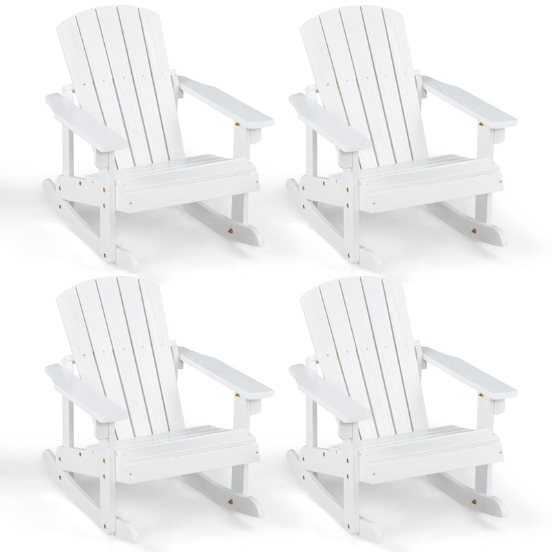 Ensemble de chaises Adirondack d'extérieur Andrina, Blanc