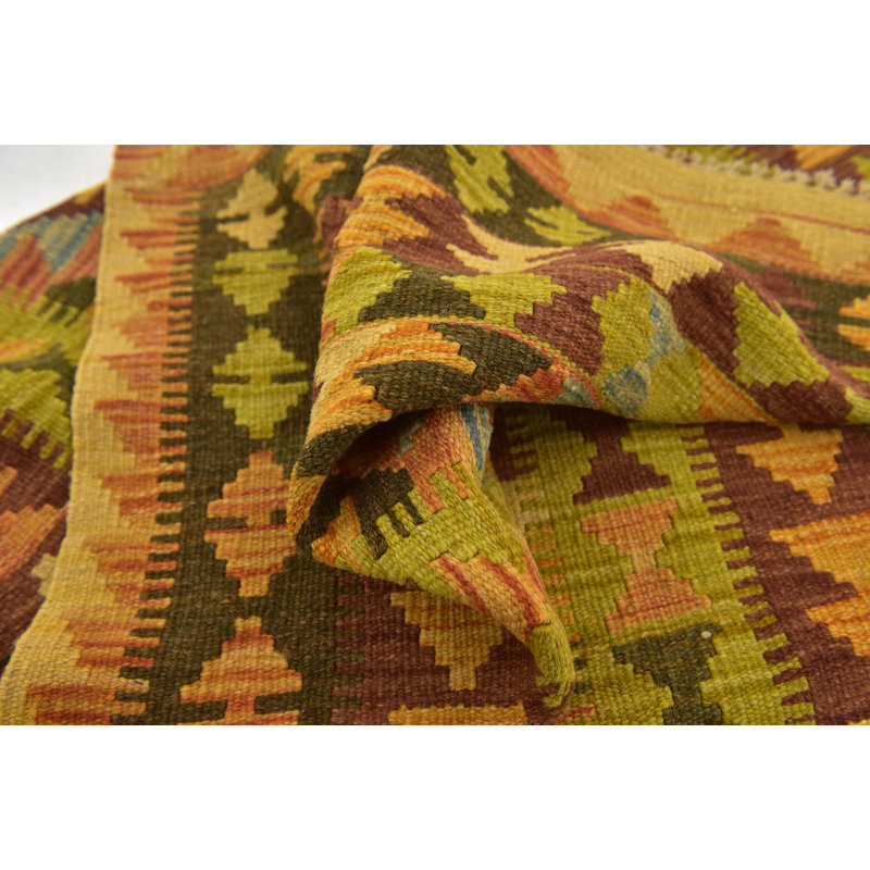 Tapis de zone en laine 3 pi 6 po x 6 pi 5 po one-of-kind noué la brown Lorain