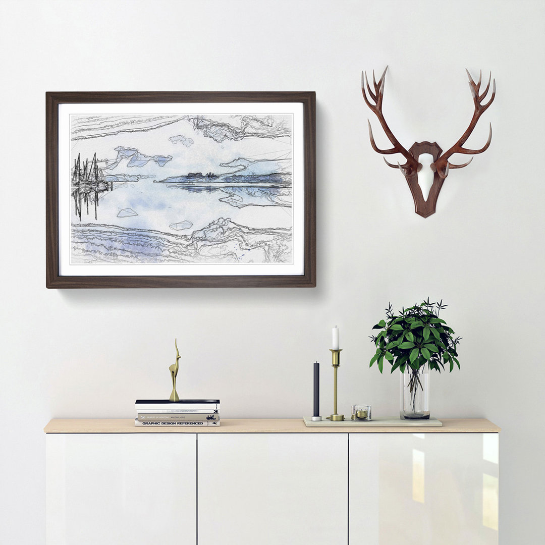 Boats Upon Lake Constance in Abstract - Picture Frame Graphic Art Print