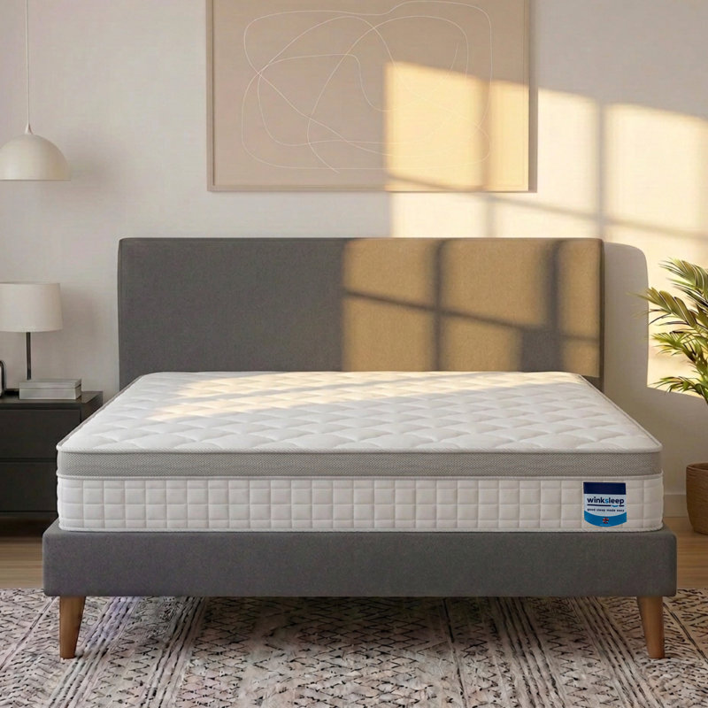 Winksleep Beige Hybrid Pocket Sprung Memory Foam Mattress – Medium-Firm, Breathable Euro Top, Single (3')