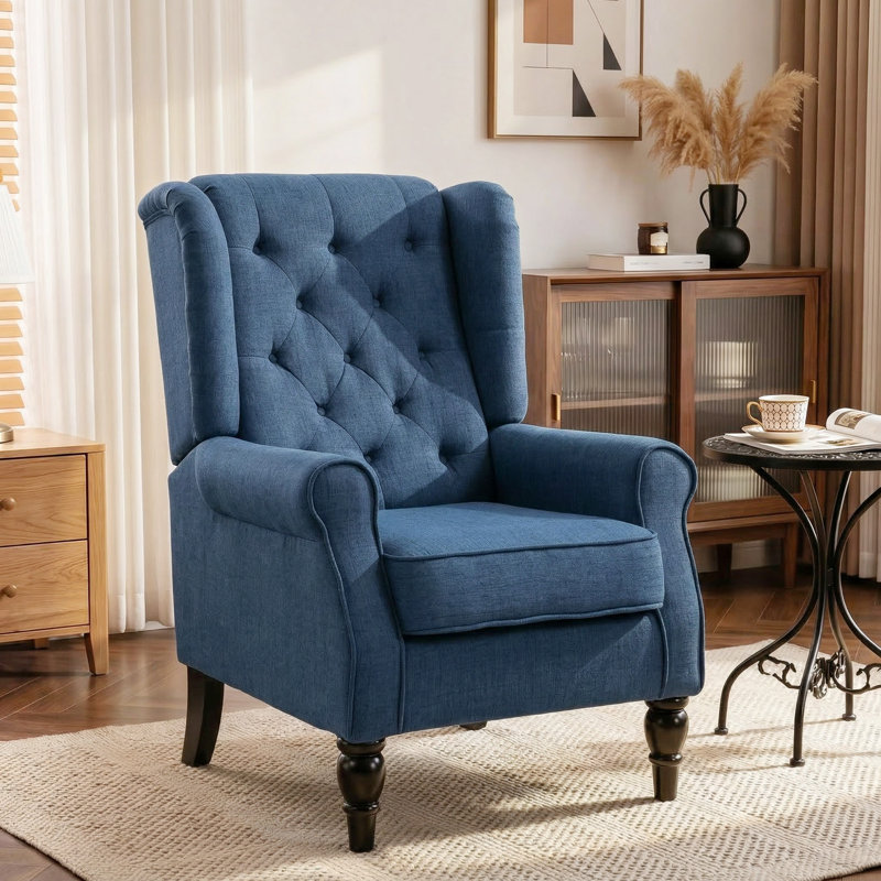 Crisbel Upholstered Accent Chair, Blue