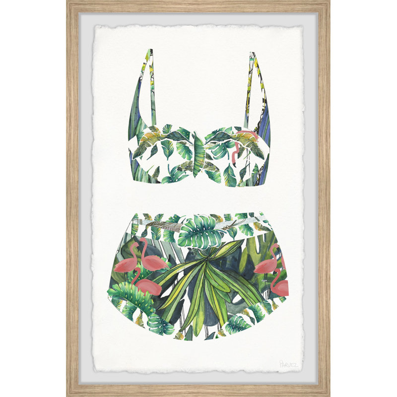 Tropical Forest Swimsuit Framed Canvas Print, 45" x 30"