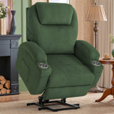 Corduroy Power Massage Recliner With Remote Angle Adjustment