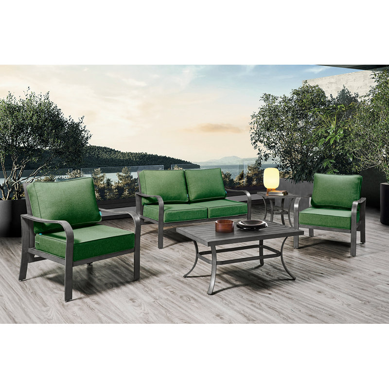 Outdoor 6'' Seat / Back Cushion, 2, Light Green