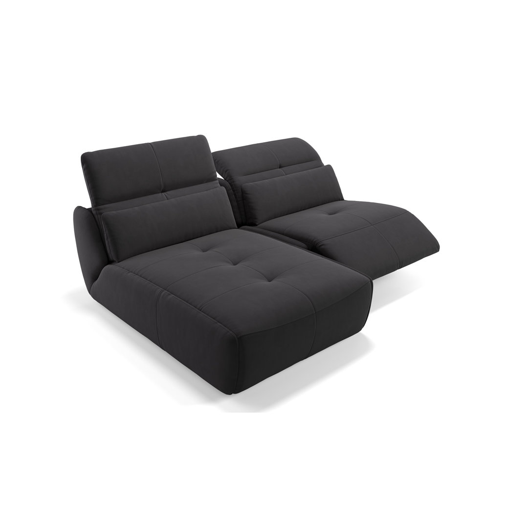 Perspections Stoff Ecksofa Curstin Dunkelbraun mit Funktionen