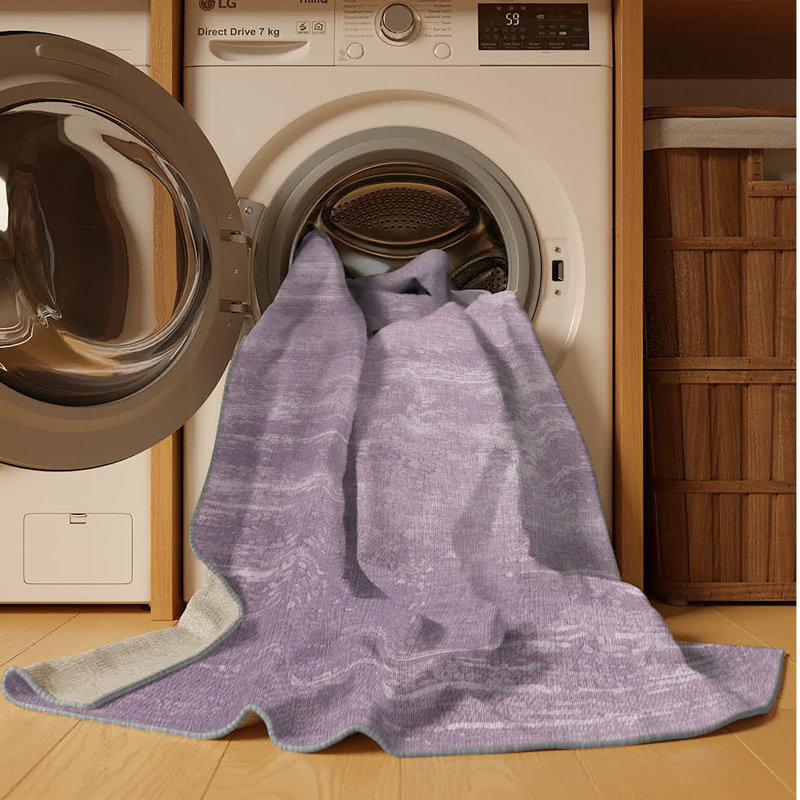 Tapis rose lavable à la machine, Rectangle 4pi x 6 pi